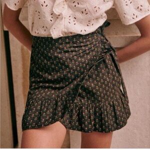 Sezane Organic Cotton Camila Wrap Mini Skirt - EU size 36